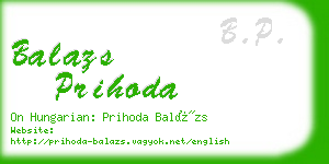 balazs prihoda business card